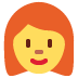 👩‍🦰 woman: red hair display on Twitter